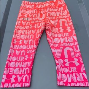 EUC Girls Under Armour Orange Pink Athletic Bottoms Size 4T